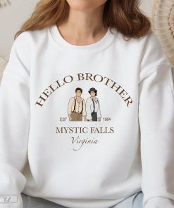 Hello Brother Shirt, Vampire Diaries Fan Sweatshirt, Stefan and Damon Salvatore Tee