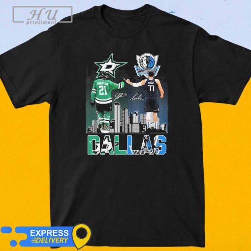 Official Dallas Sports Teams Dallas Stars Jason Robertson And Dallas Mavericks Luka Dončić Signatures shirt