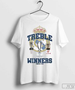 Official Real Madrid Football Club The Winners 2024 Treble T-Shirt