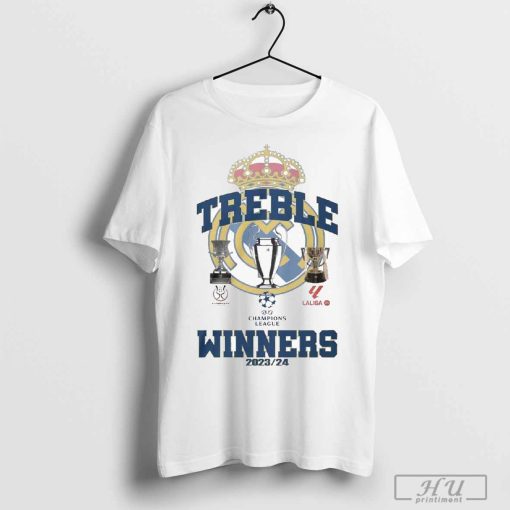 Official Real Madrid Football Club The Winners 2024 Treble T-Shirt