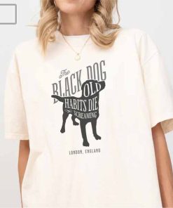 Old Habits Die Screaming The Black Dog Graphic T Shirt, Tortured Poets Department Merch, Swiftie Fan