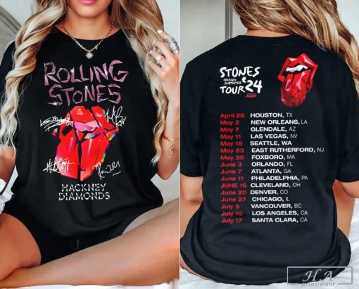 Rolling Stones 2024 Tour Tee Shirt, Rolling Stones Band Fan, Hackney Diamonds Tour Shirt