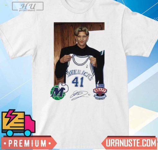 Stream Official Luka Doncic One day Dirk Nowitzki Mavericks 41 Shirt