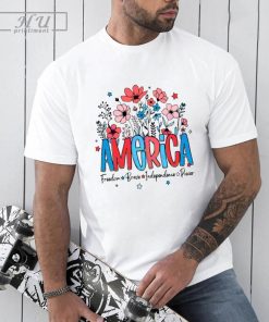 America wildflowers freedom brave independence power shirt