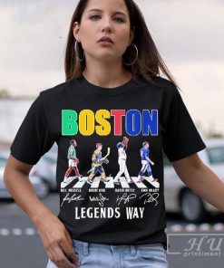 Bill Russell, Bobby Orr, David Ortiz And Tom Brady Boston Legends Way T-Shirt