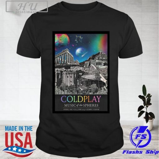 Coldplay music of the spheres tour 2024 olympic stadium athens grc shirt