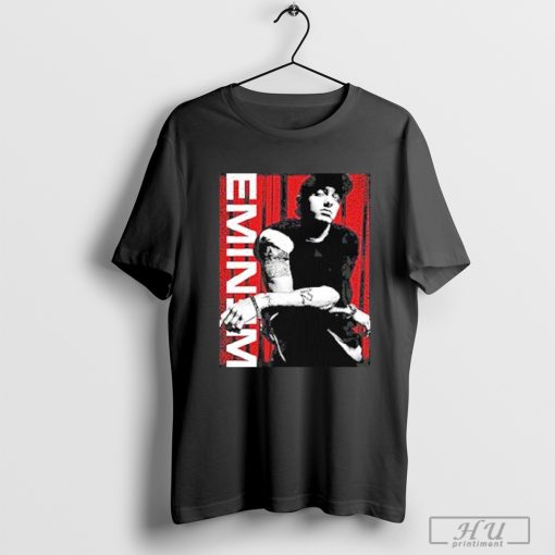 Eminem Slim Shady Red And White Eminem Graphic Printed On A Black Graphic Lean T Shirt