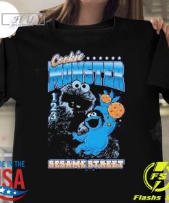 Funny Cookie Monster Sesame Street Collage T-shirt