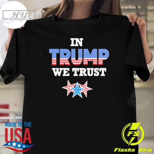 Funny In Trump We Trust Triblend America Flag And Star T-shirt