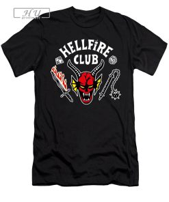 Hellfire Club Stranger Things Scary Hawkins Red Hell Trending Hell Fire Club T-Shirt