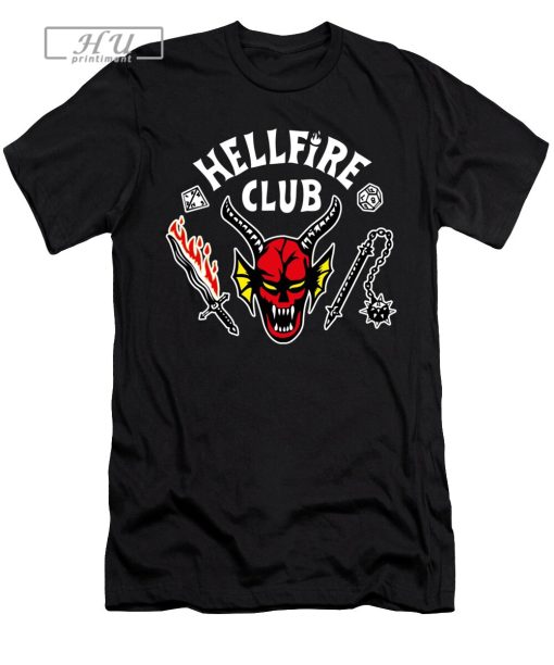 Hellfire Club Stranger Things Scary Hawkins Red Hell Trending Hell Fire Club T-Shirt