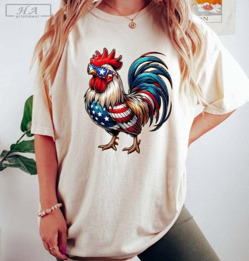 Must Have Fourth Of July T Shirt, Trendy Chicken 4th Of July Shirt Crewneck