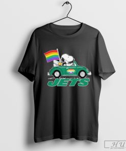 NFL New York Jets Snoopy Peanuts LGBT Flag T Shirt