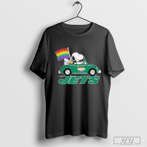 NFL New York Jets Snoopy Peanuts LGBT Flag T Shirt