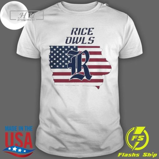 Nice 4th July Rice Owls American 2024 T-shirt