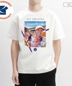 Official IGA Swiatek Champion Roland Garros 2024 ATP The Championships Wimbledon Premium T-Shirt