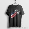 Patriotic Fighter Jet Airplane American Flag Vintage T-Shirt