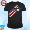 Patriotic Fighter Jet Airplane American Flag Vintage T-Shirt