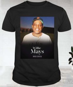 Willie Mays 1931 2024 photo t-shirt