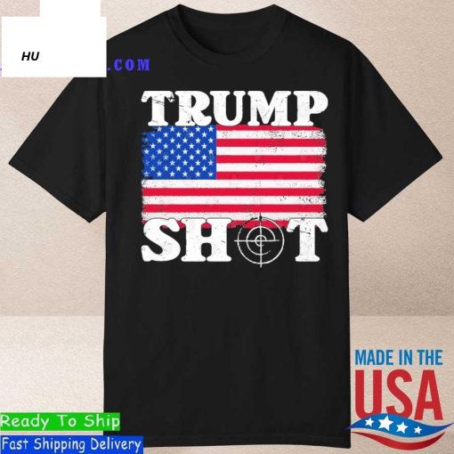 Official Trump Shot Usa Flag T-Shirt