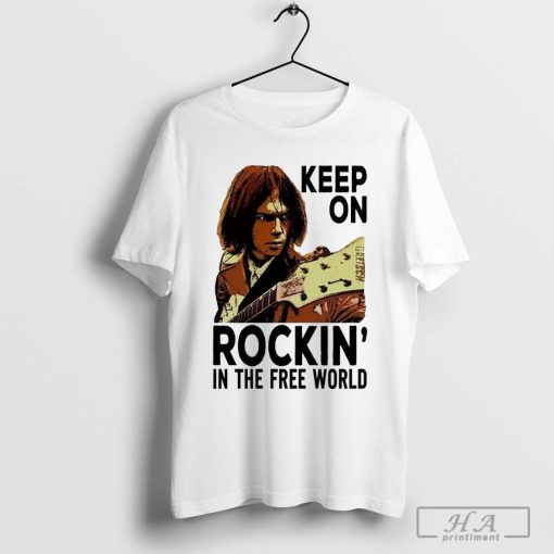 ACDC Neil Young Rock Stars Keep On Rockin’ In The Free World T-Shirt