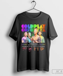 Coldplay Europe 2024 music of the spheres signatures shirt