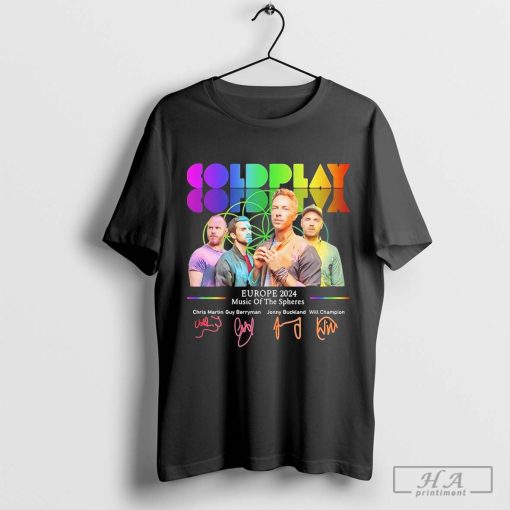 Coldplay Europe 2024 music of the spheres signatures shirt