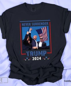 Donald Trump Failed Assassination Attempt Shirt, Trump Shirt, 2024 Never Surrender Republican, Pennsylvania Speech Trump Tee