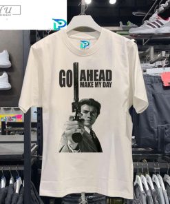 GO AHEAD MAKE MY DAY T-SHIRT Clint Eastwood Dirty Harry Movie Punk Mens Tee Top