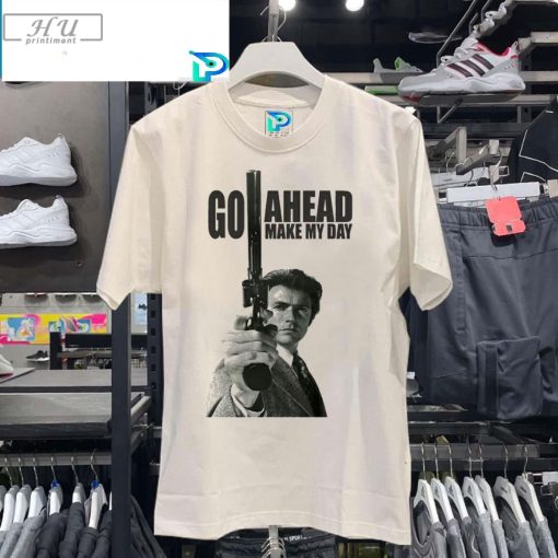 GO AHEAD MAKE MY DAY T-SHIRT Clint Eastwood Dirty Harry Movie Punk Mens Tee Top