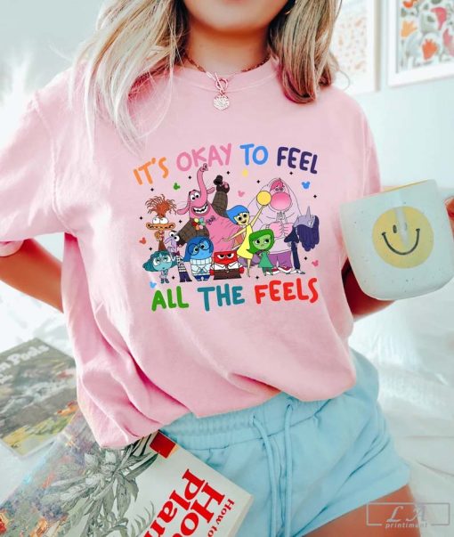 Inside Out It's Okay To Feel All The Feels T-shirt, Inclusion Shirt, Speech Therapy Shirt, BCBA Shirt, Para Tee