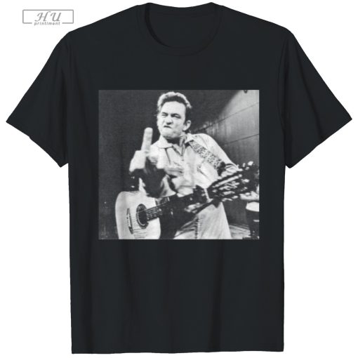 Johnny Cash, Johnny Cash Flipping off, Flipping off, Cash, Johnny Cash Merch, Johnny T-shirt, Trending Unisex Cotton T-shirt