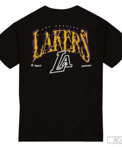 Los Angeles Lakers NBA Suga Glitch T-Shirt By Mitchell and Ness - Mens