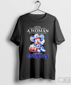 Minnie Mouse Never Underestimate a Women Who Understand Football and Loves Cowboys NFL Shirt