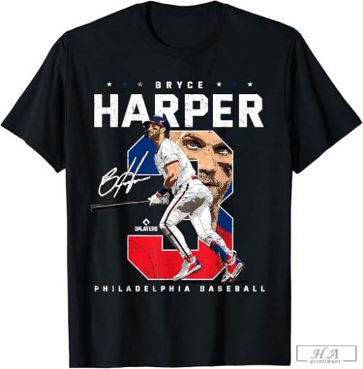 Number Portrait Bryce Harper Philadelphia MLBPA T-Shirt