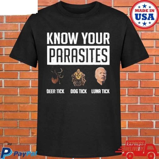 Official Know your parasites Biden deer tick dog tick luna tick T-shirt