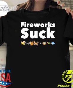 Official Planet Paws Media Fireworks Suck T-shirt