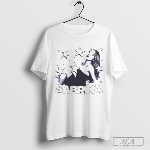 Retro Sabrina Carpenter American singer portrait shirt