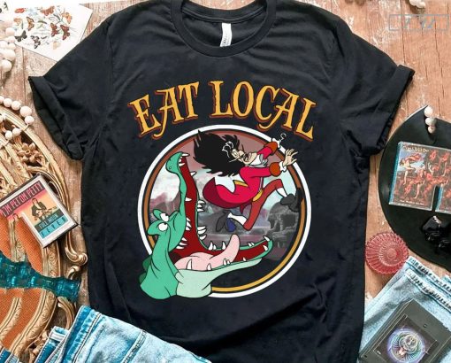 Retro Tick-Tock The Crocodile Captain Hook Eat Local Shirt