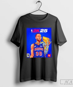 Stephen Curry Golden State Warriors 3PTS Hall of Fame NBA 2K25 art shirt