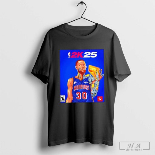 Stephen Curry Golden State Warriors 3PTS Hall of Fame NBA 2K25 art shirt