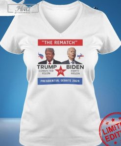 Trump And Biden Debate Shirt 2024 Convicted Felon Vs Empty Melon The Rematch Funny Presidental Election T Shirt