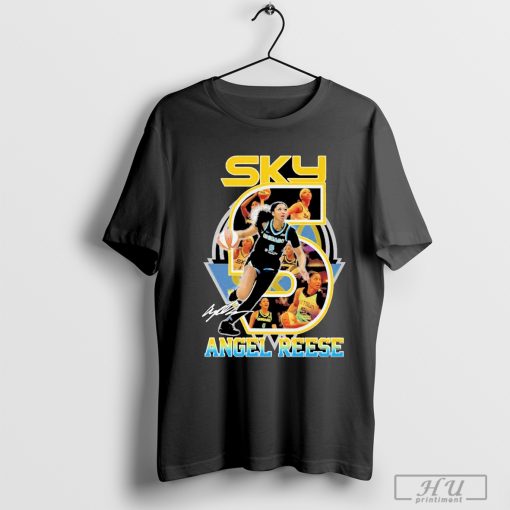 WNBA Chicago Sky Angel Reese 5 Signature T-Shirt