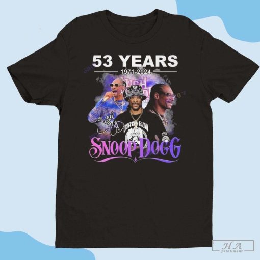 53 Years 1971-2024 Snoop Dogg Signature Signature T-shirt