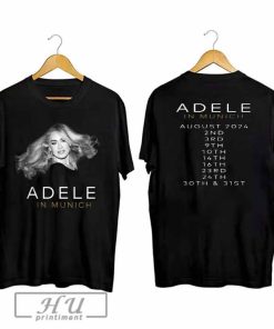 Adele In Munich August 2024 Music Tour Black T-Shirt