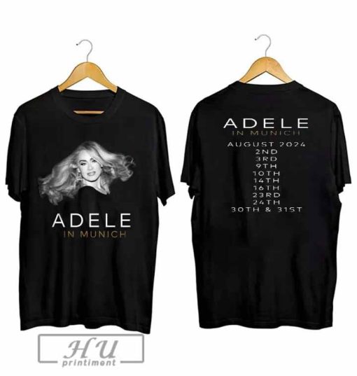 Adele In Munich August 2024 Music Tour Black T-Shirt