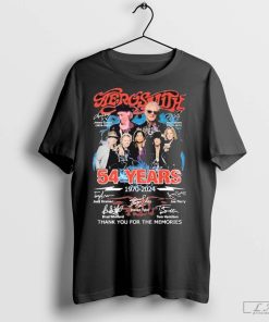 Aerosmith 54 Years 1970-2024 Signature Thank You For The Memories Shirt