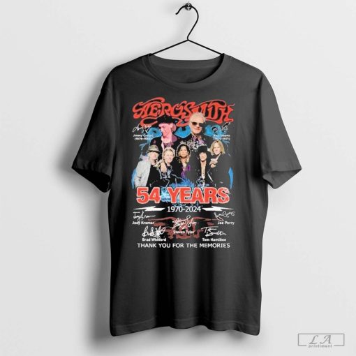 Aerosmith 54 Years 1970-2024 Signature Thank You For The Memories Shirt