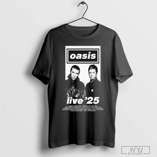 Design Oasis UK And Ireland Tour In Summer 2025 Tour Shirt