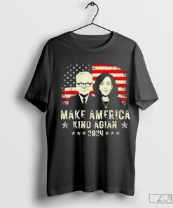 Harris Walz 2024 Make America Kind Again Harris Waltz Quote US Flag Shirt